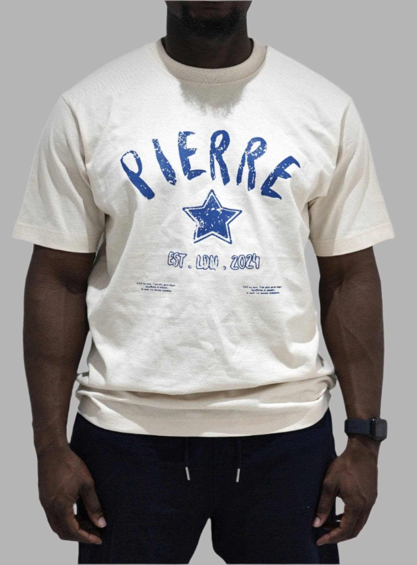 Pierre Distressed Graphic T-shirt - Vintage Beige