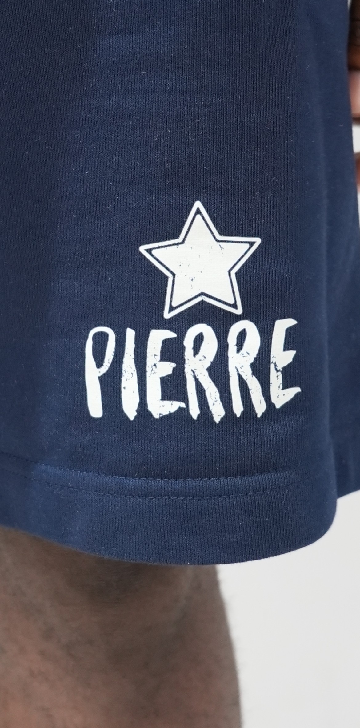 Pierre Distressed Graphic Shorts - Navy