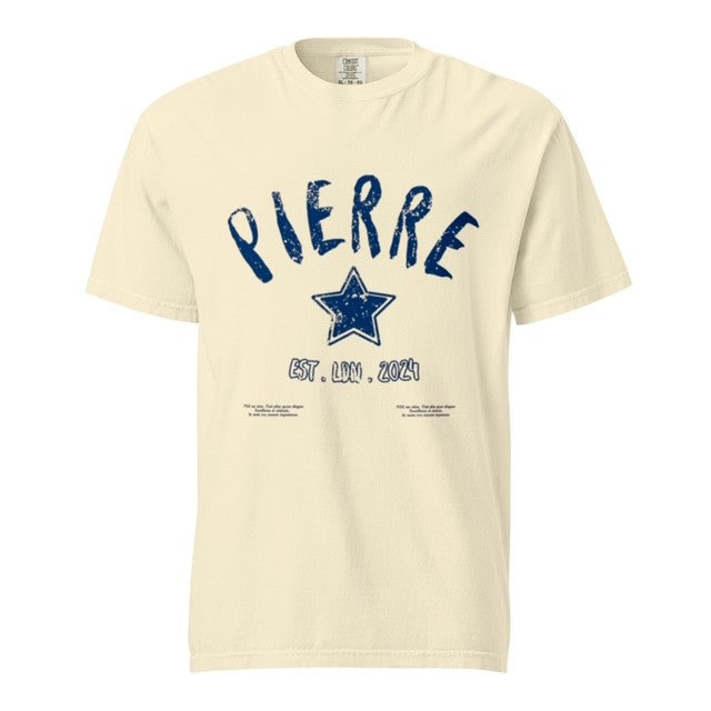 Pierre Distressed Graphic T-shirt - Vintage Beige