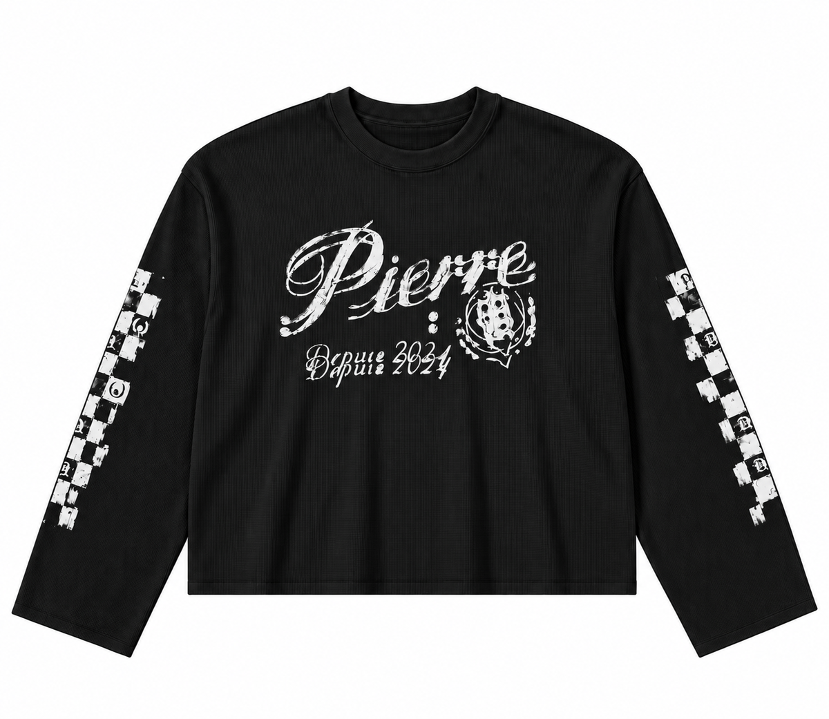 Textured Waffle Knit Long Sleeve - Black Edition