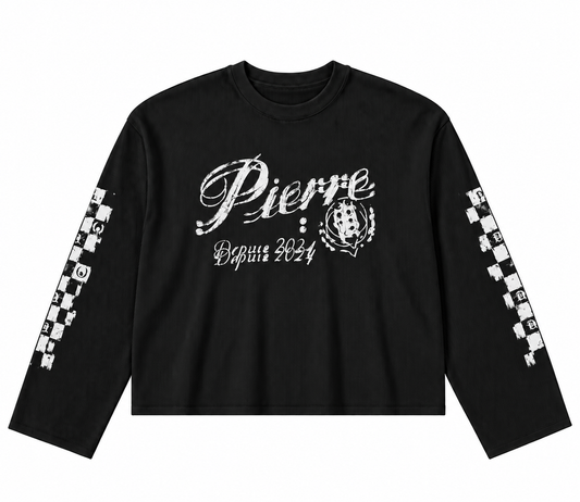 Textured Waffle Knit Long Sleeve - Black Edition