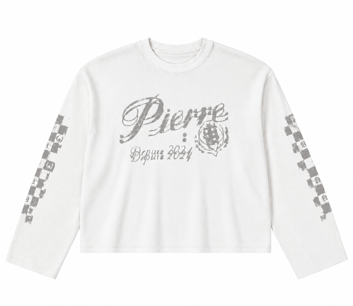 Textured Waffle Knit Long Sleeve - White Edition