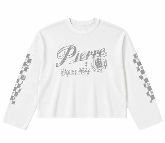 Textured Waffle Knit Long Sleeve - White Edition