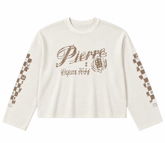 Textured Waffle Knit Long Sleeve - Beige Edition