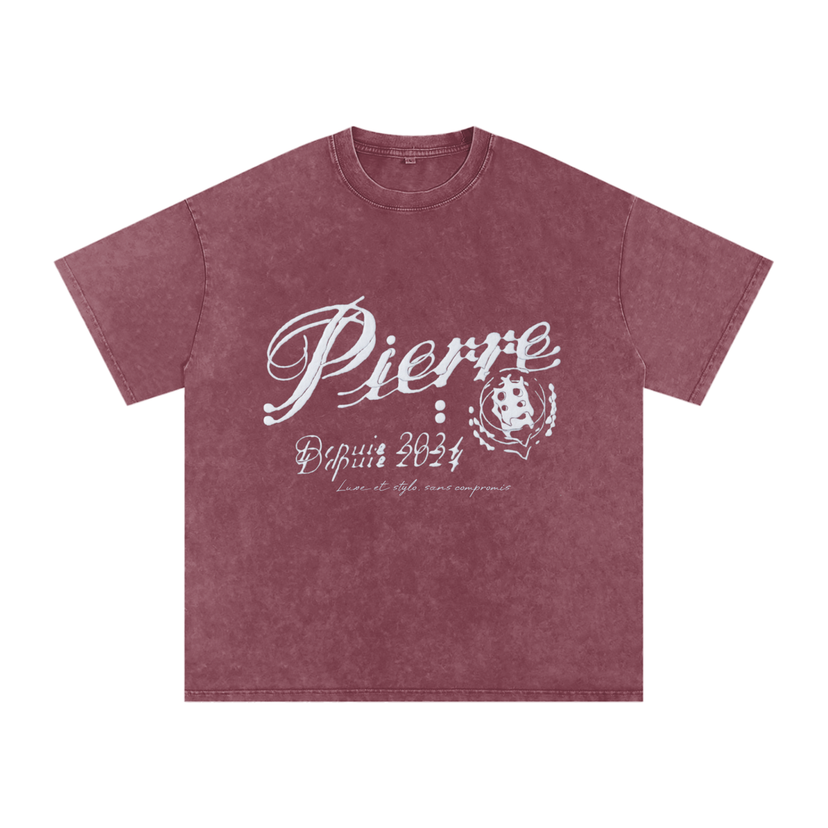'Le Mirage' Washed Burgundy T-shirt